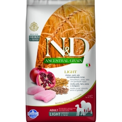 FARMINA N&D ANCESTRAL GRAIN DOG LIGHT - CHICKEN AND POMEGRANATE ADULT MEDIUM & MAXI 2.5KG